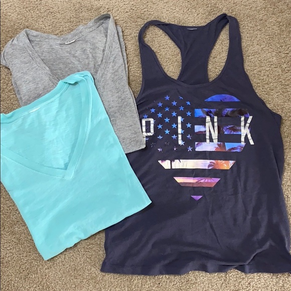 PINK Victoria's Secret Tops - VS “Pink” Bundle. No tags. Size Small